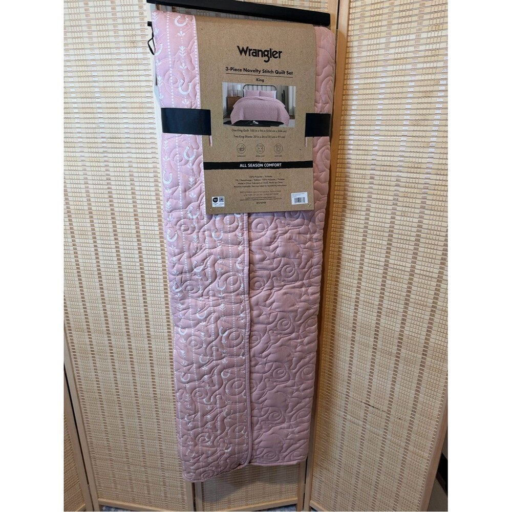 Wrangler Pink Quilted 3-Piece Novelty Stitch Set